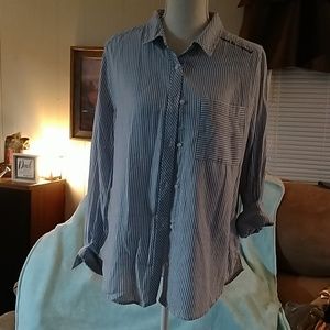 Blue striped button down